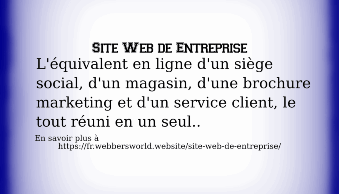 SITE WEB DE ENTREPRISE