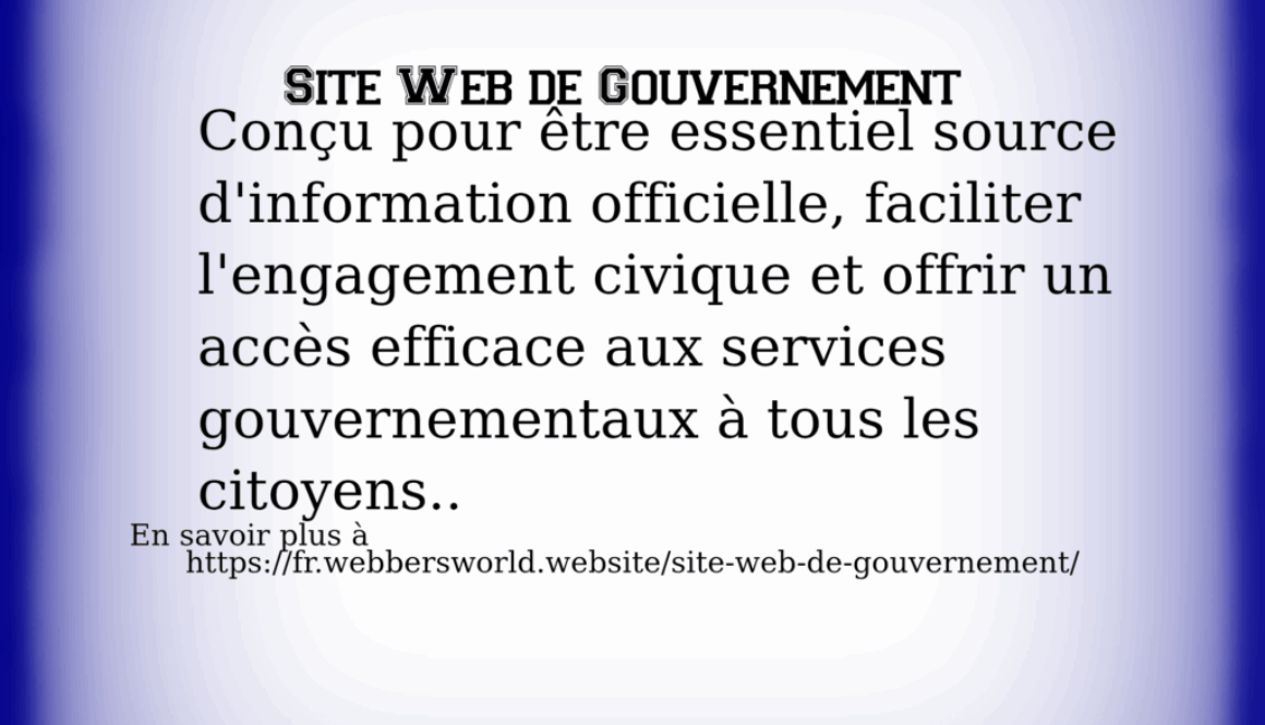 SITE WEB DE GOUVERNEMENT