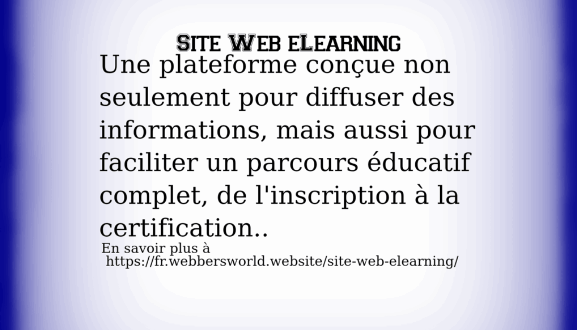 SITE WEB E-LEARNING