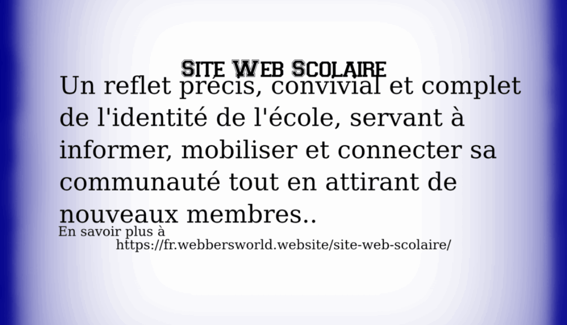SITE WEB SCOLAIRE