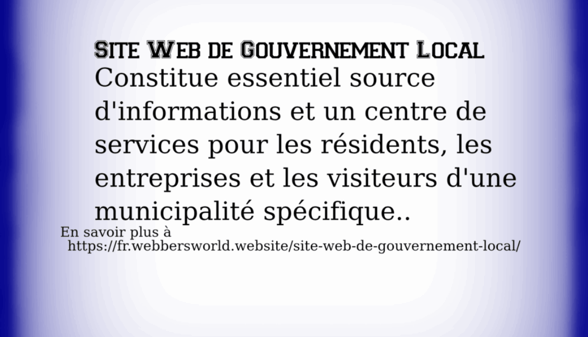 Site Web de Gouvernement Local
