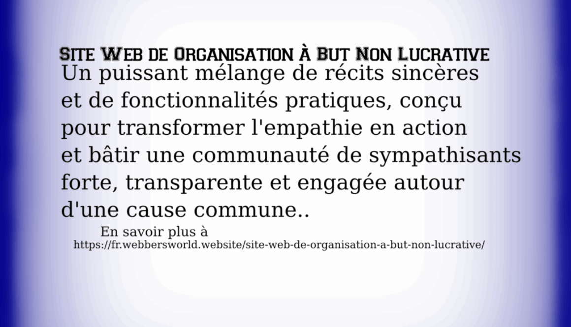 Site Web de organisation à but non lucrative