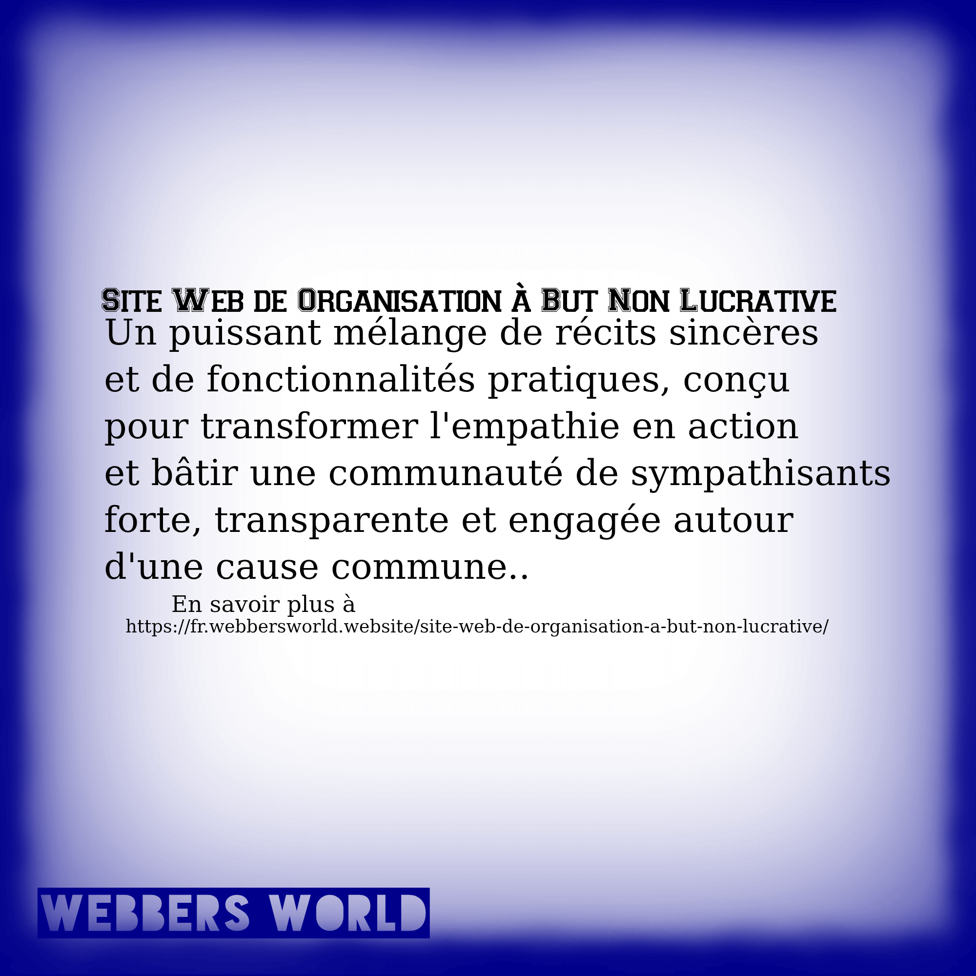 Site Web de organisation à but non lucrative