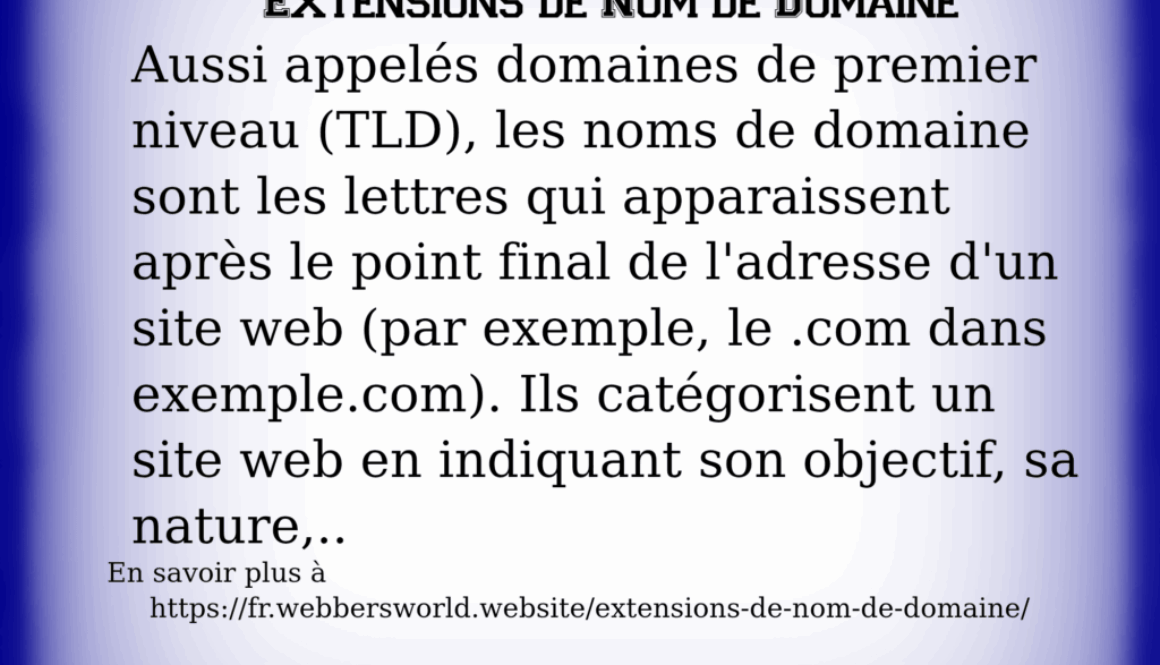 Extensions de Nom de Domaine