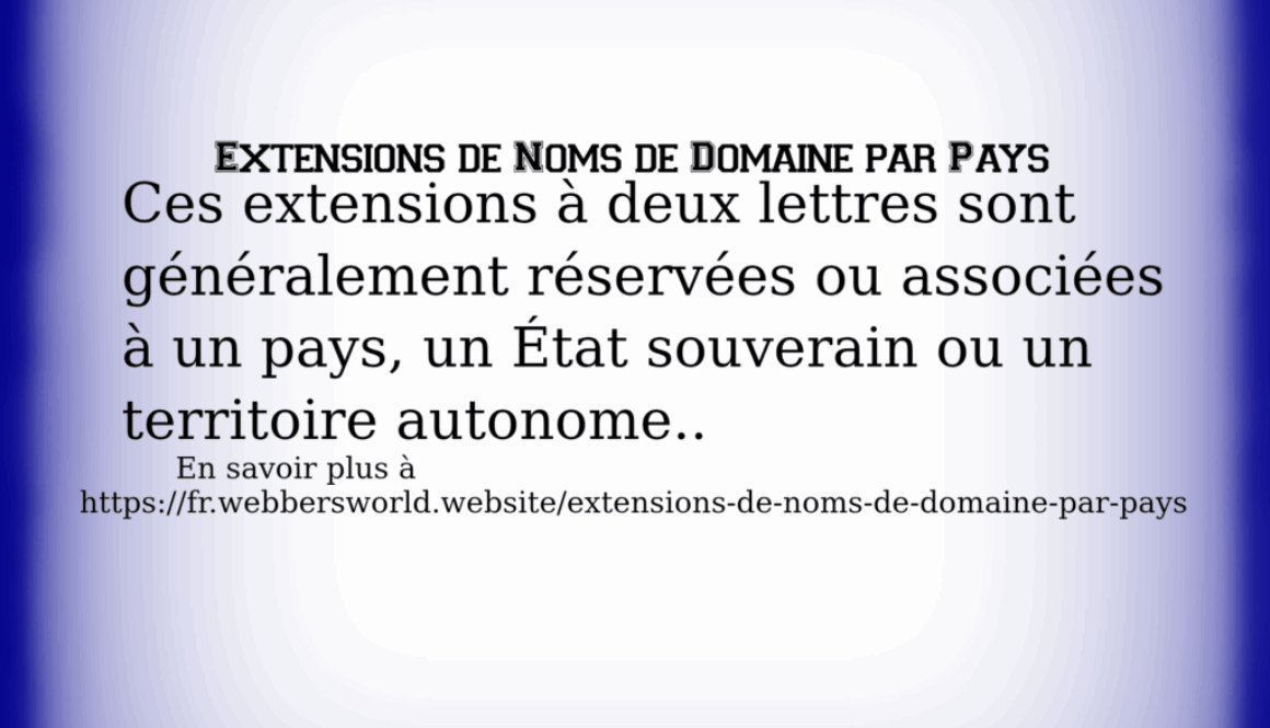 Extensions de Noms de Domaine par Pays