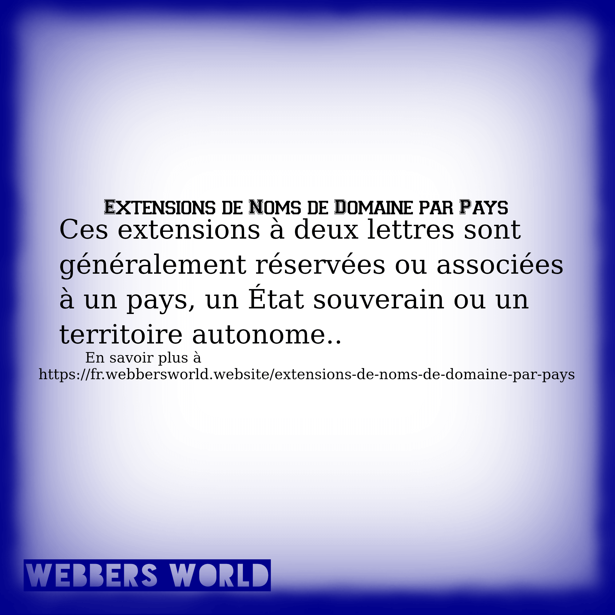 Extensions de Noms de Domaine par Pays