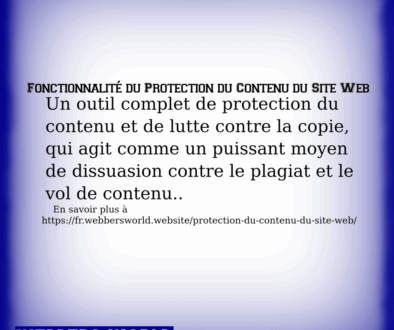 Fonctionnalité du Protection du Contenu du Site Web