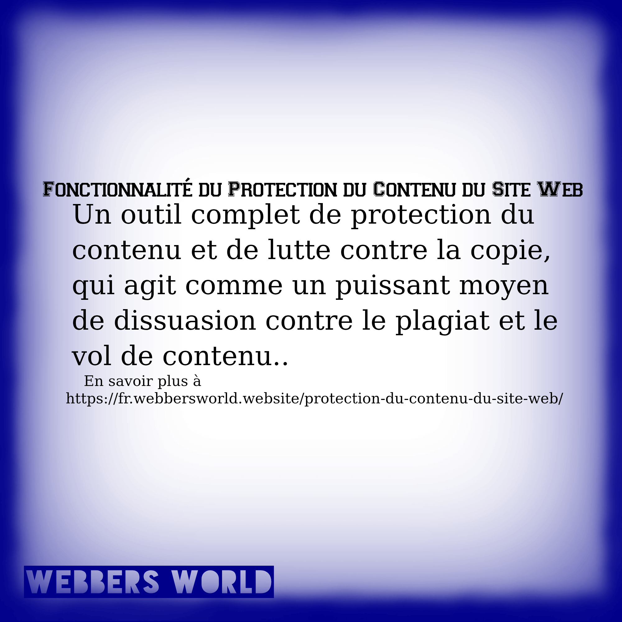 Fonctionnalité du Protection du Contenu du Site Web