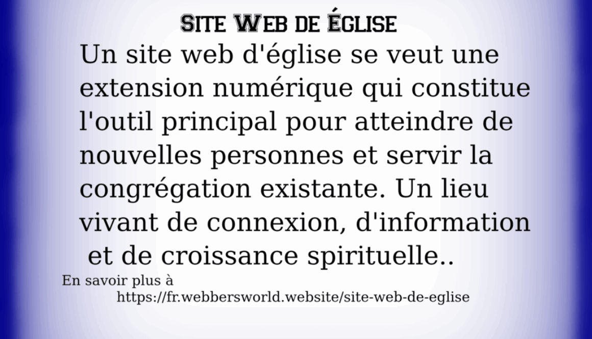 SITE WEB DE ÉGLISE