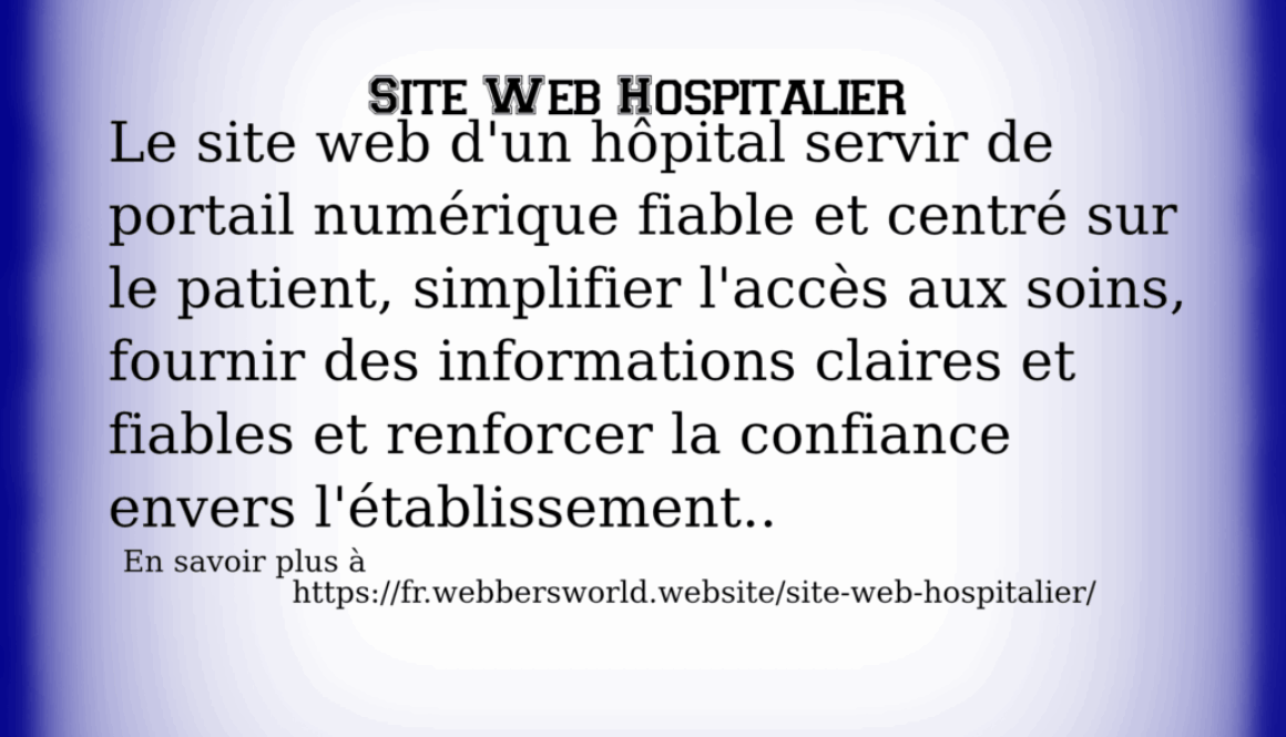 SITE WEB HOSPITALIER