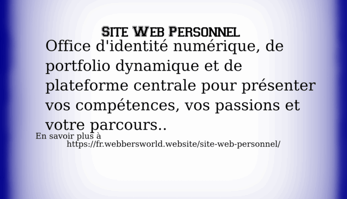 SITE WEB PERSONNEL